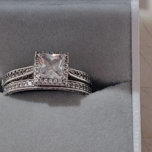 Sterling sliver wedding band set sz 9